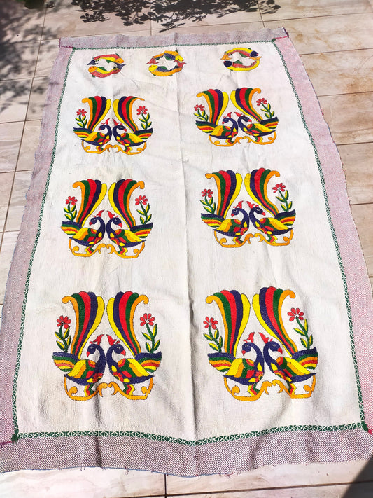 Rare Vintage Hand Stitched Patchwork Kantha Blanket Quilt From India Made From Recycled Cotton Saris Hand Stitched Together.