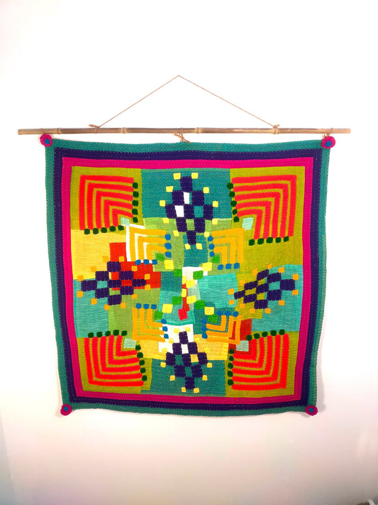 Siddi Kavand - Patchwork Wall-Hanging Or Baby Blanket, Made With Recycled Cotton Offcuts - Hand-Stitched By African Indian Women In India