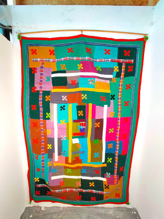 Siddi Quilt - Tribal Patchwork Kawandi (Quilted) Kantha Blanket From India - Kavand