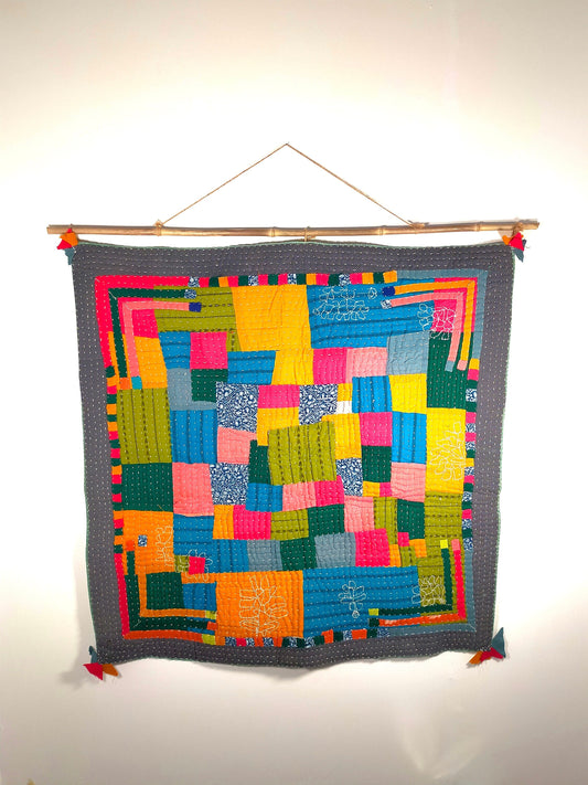 Siddi Kawandi Patchwork Baby Blanket Or Wall Hanging Textile Art Hand Made By Women In India