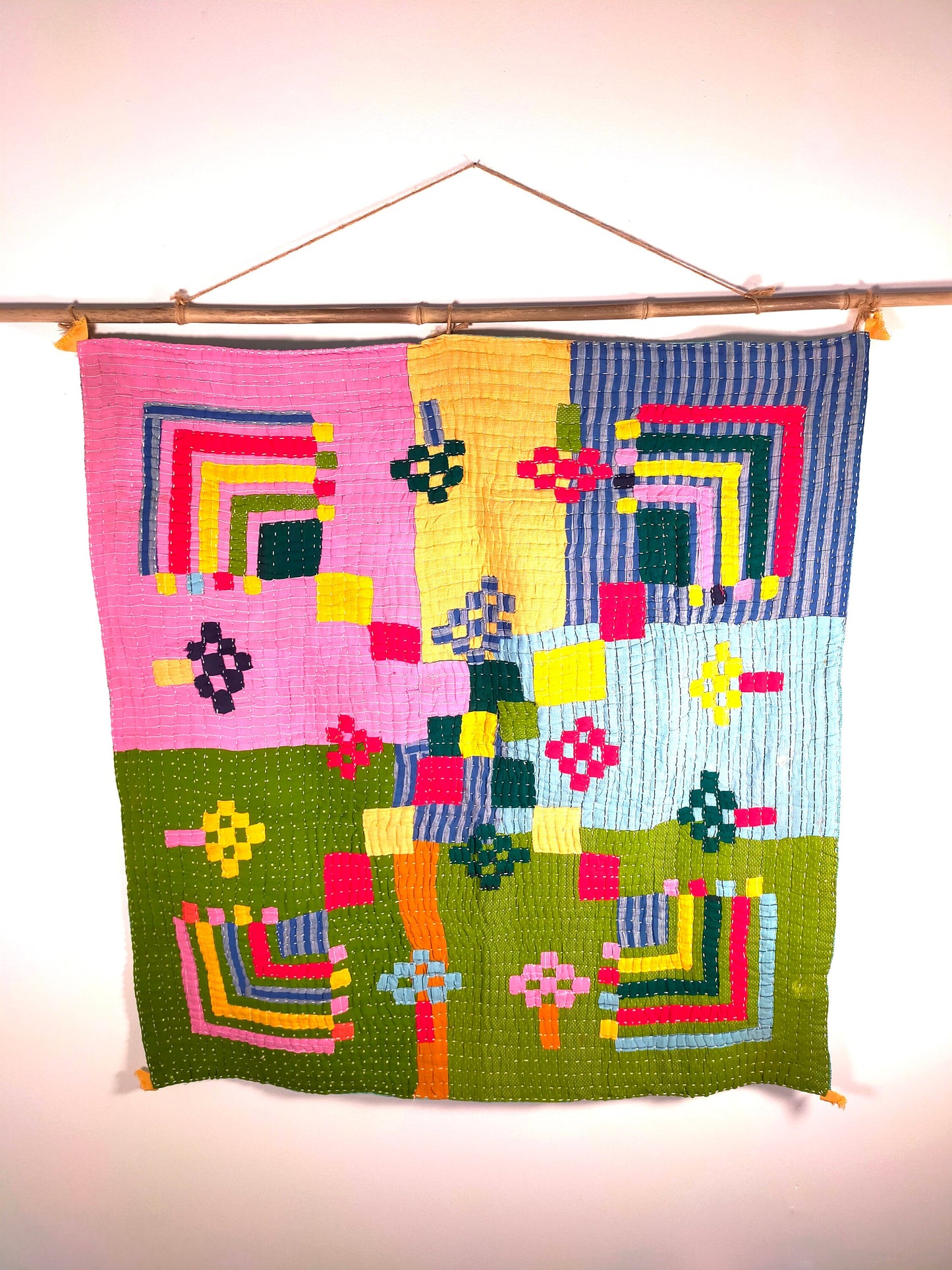 Siddi Kawandi Patchwork Baby Blanket Or Wall Hanging Textile Art Made By The Siddi Communities In Karnataka
