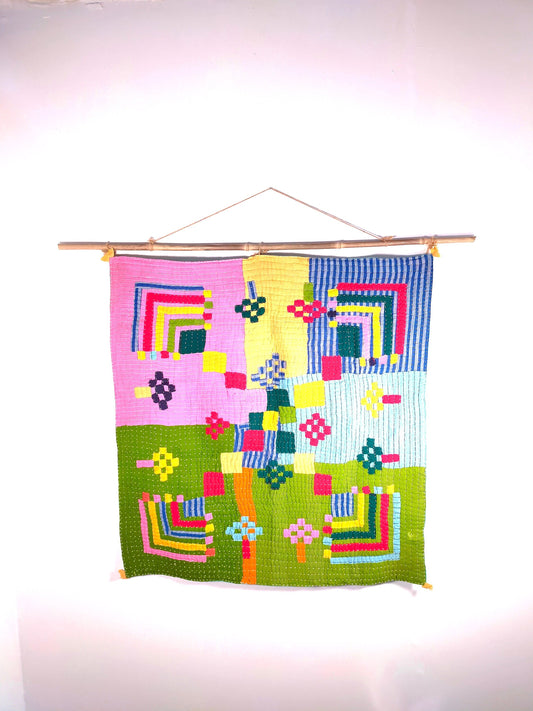 Siddi Kawandi Patchwork Baby Blanket Or Wall Hanging Textile Art Made By The Siddi Communities In Karnataka