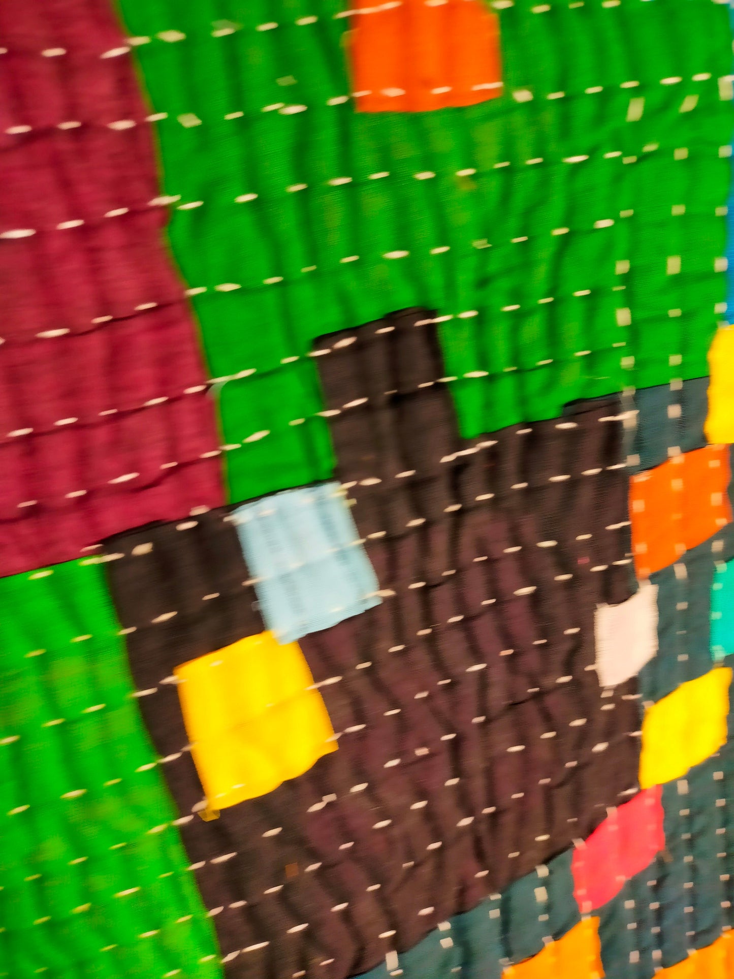 Siddi Kawandi - A Patchwork Baby Blanket Or Wall Hanging Textile Art Ethically Made By Tribal Women In India