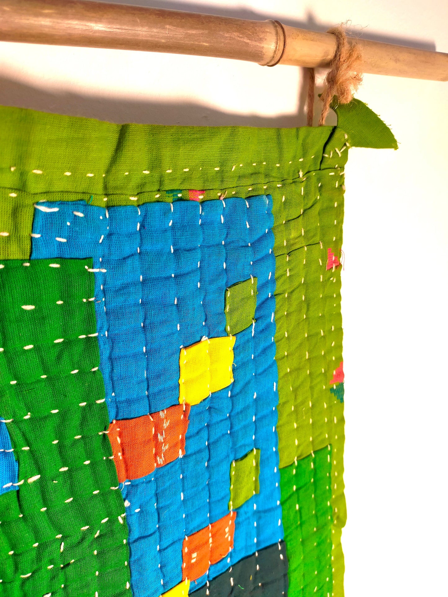 Siddi Kawandi - A Patchwork Baby Blanket Or Wall Hanging Textile Art Ethically Made By Tribal Women In India