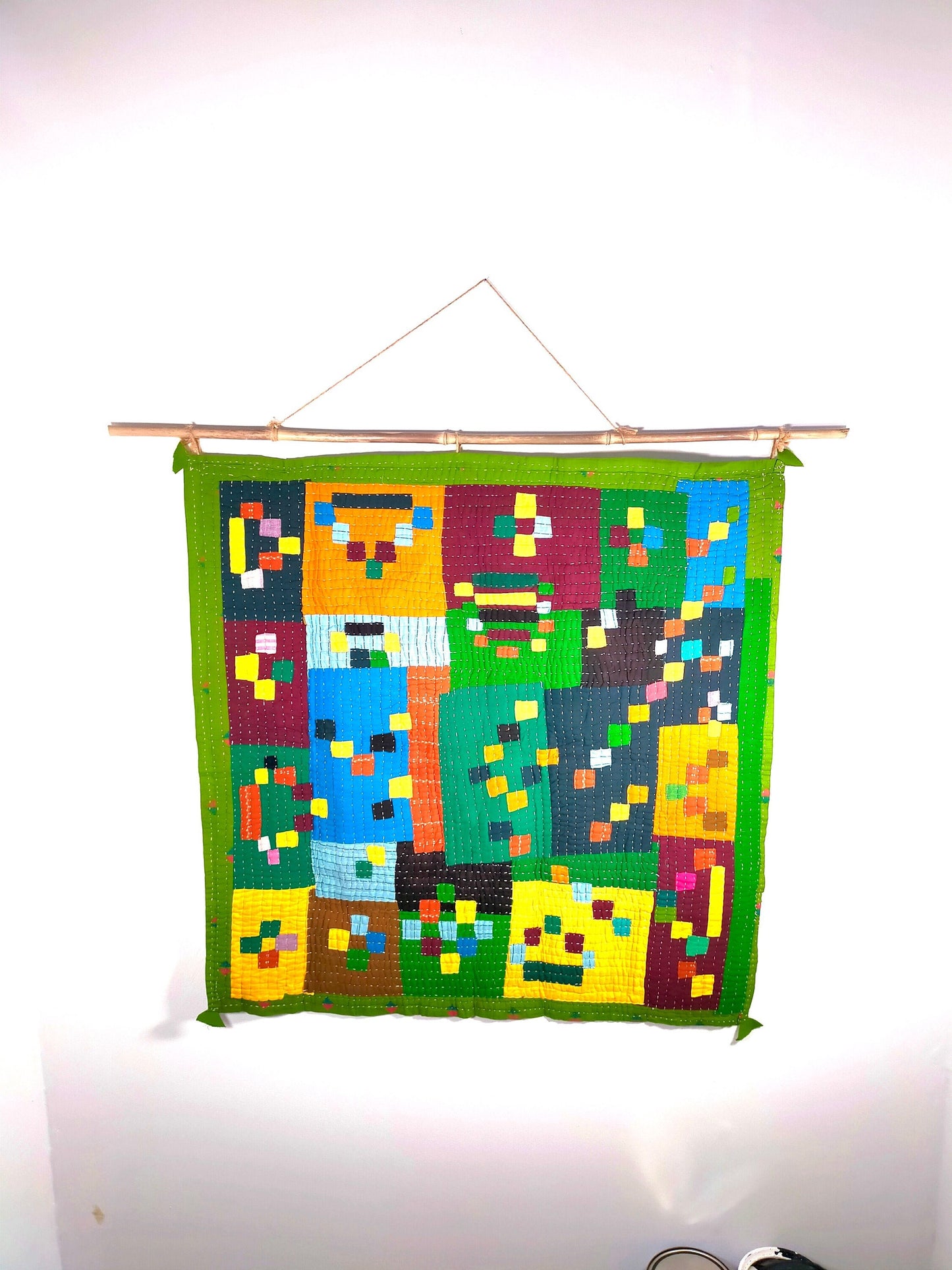 Siddi Kawandi - A Patchwork Baby Blanket Or Wall Hanging Textile Art Ethically Made By Tribal Women In India