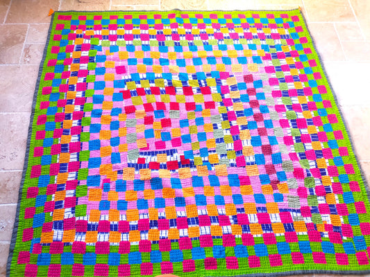Siddi Kavand - Kantha Quilt - Double Quilt Or Textile Art, Made With Up-Cycled Cotton Offcuts - Hand-Stitched By Women In Karnataka, India