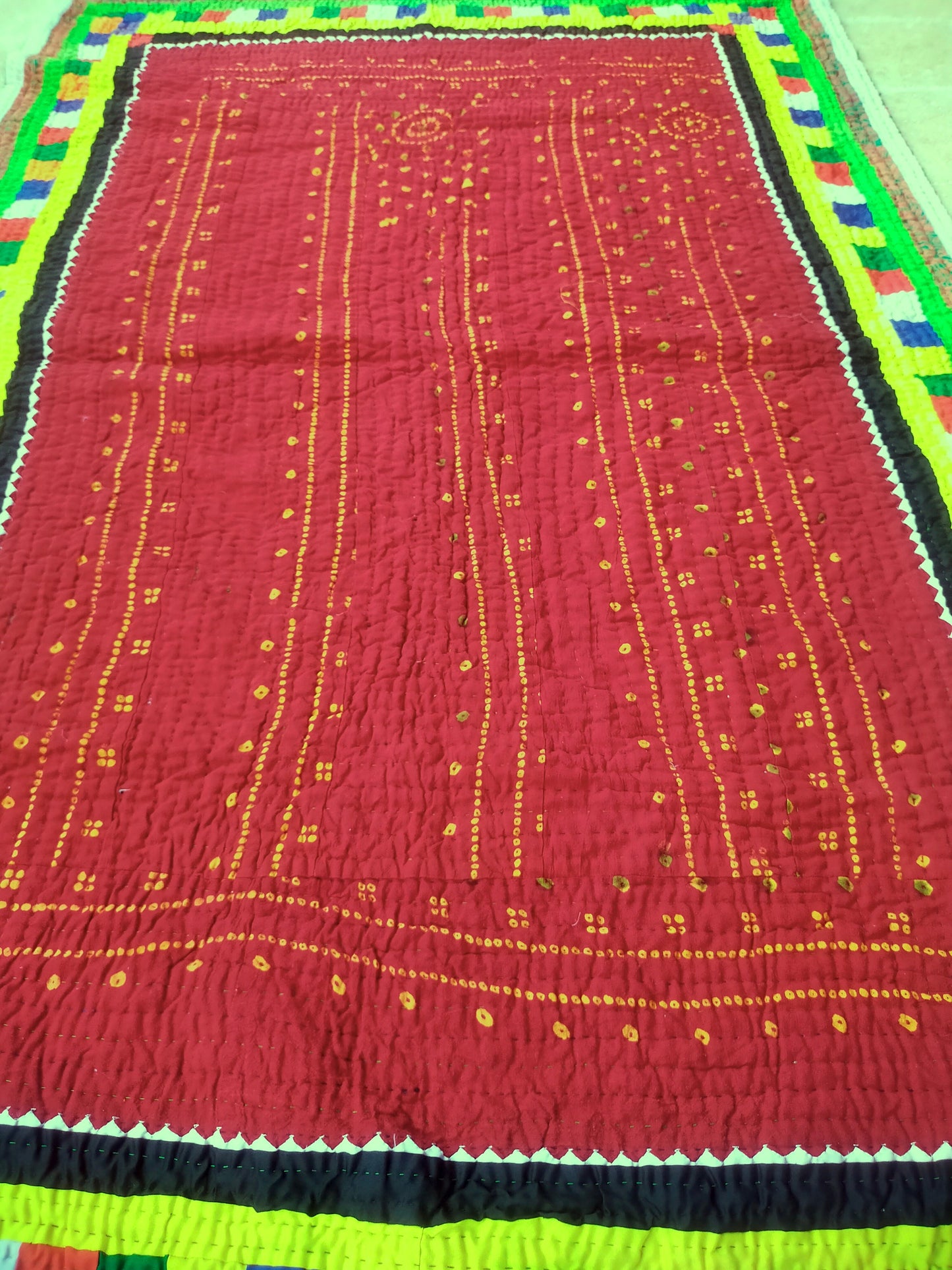 Hand-Stitched 'Ralli' Patchwork Quilt From The Meghwal Tribe Of Kutch, Gujarat.