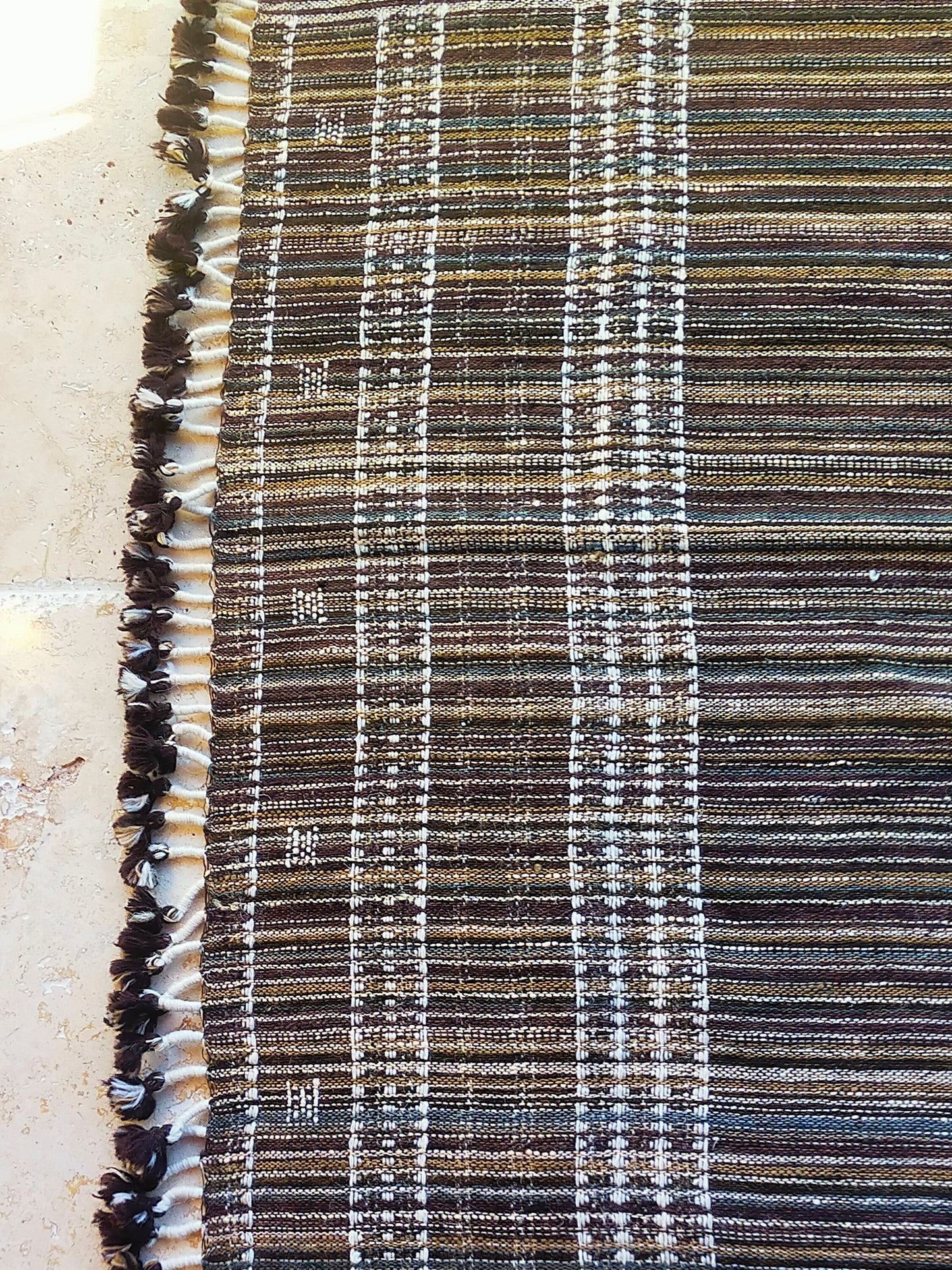 Handwoven Desi Wool (indian wool) Shawls/Throws From Kutch Gujarat, Natural Brown And White
