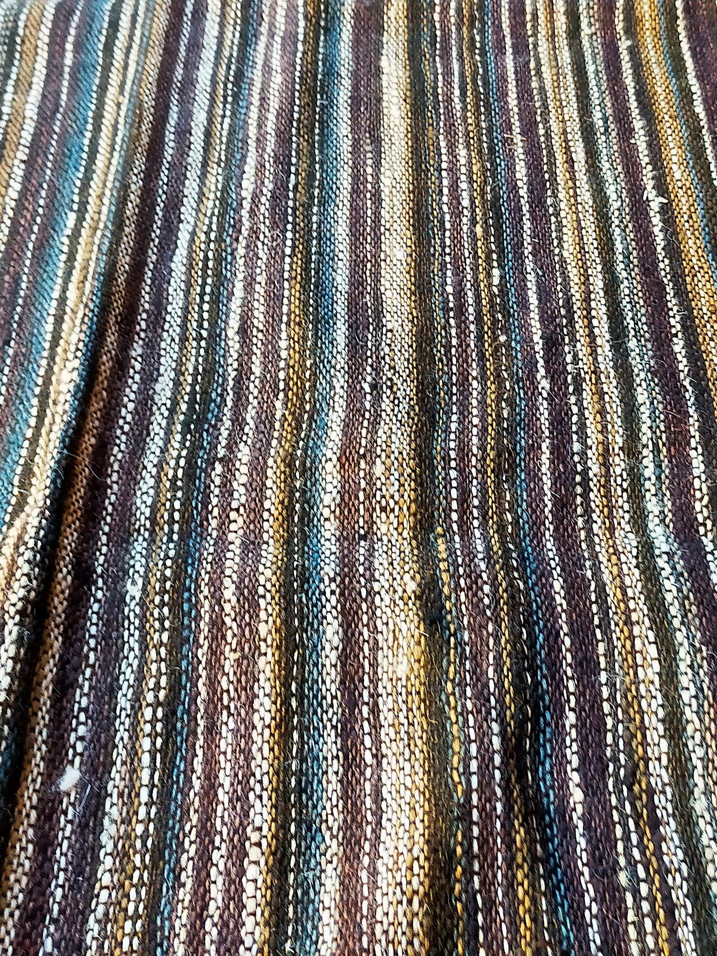 Handwoven Desi Wool (indian wool) Shawls/Throws From Kutch Gujarat, Natural Brown And White