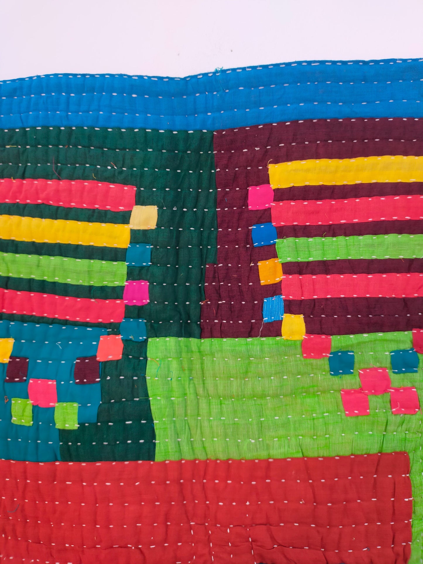 Siddi Kawandi - Patchwork Kantha Baby Blanket Or Wall Hanging, Made With Recycled Cotton - Hand-Stitched By African Indian Women In India
