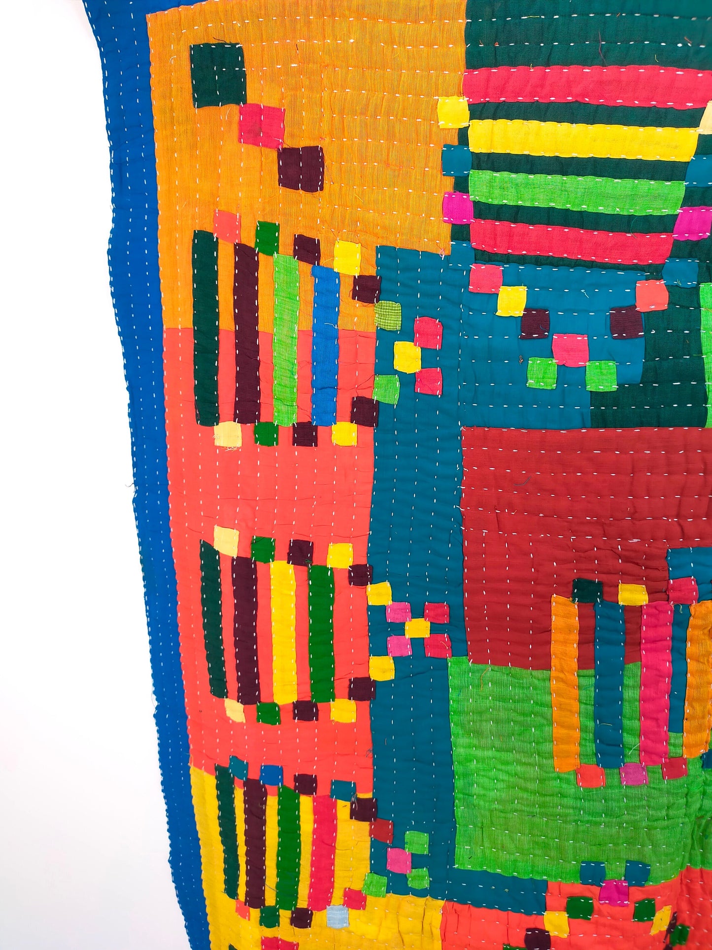 Siddi Kawandi - Patchwork Kantha Baby Blanket Or Wall Hanging, Made With Recycled Cotton - Hand-Stitched By African Indian Women In India
