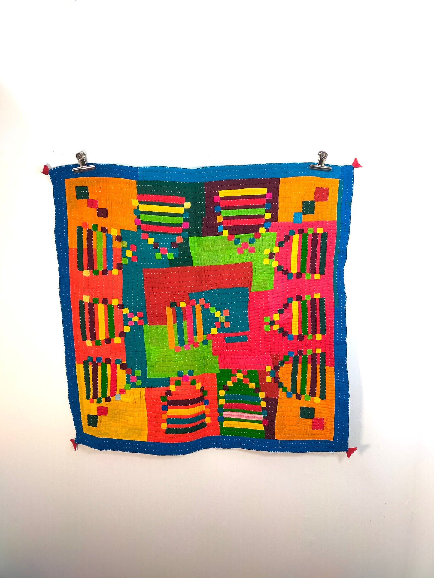 Siddi Kawandi - Patchwork Kantha Baby Blanket Or Wall Hanging, Made With Recycled Cotton - Hand-Stitched By African Indian Women In India