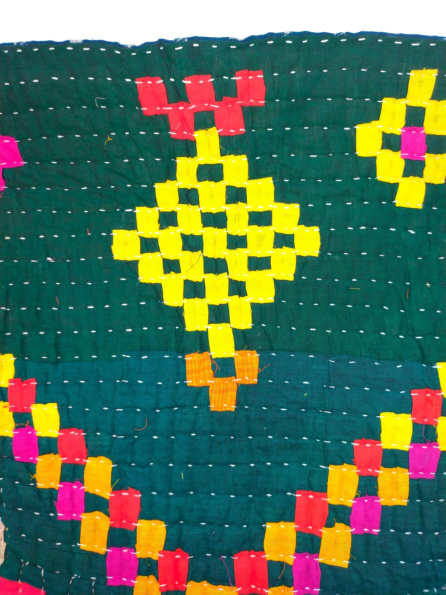 Siddi Kawandi - A Patchwork Kantha Baby Blanket Or Throw, Made With Recycled Cotton - Hand-Stitched By African Indian Women In India