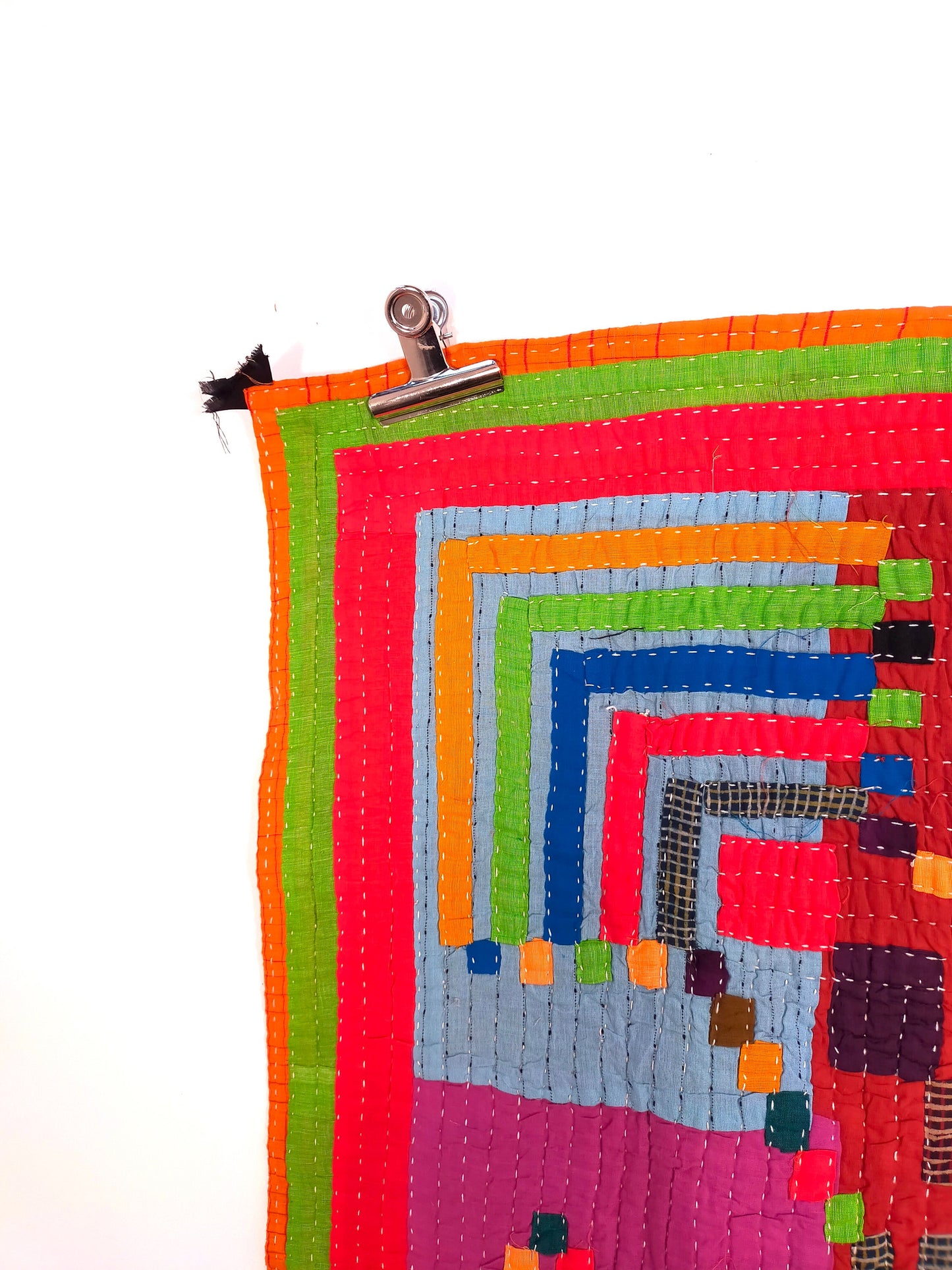 Siddi Kawandi - Patchwork Kantha Baby Quilt Or Textile Art Made With Recycled Cotton - Hand-Stitched By African Indian Women In Karnataka