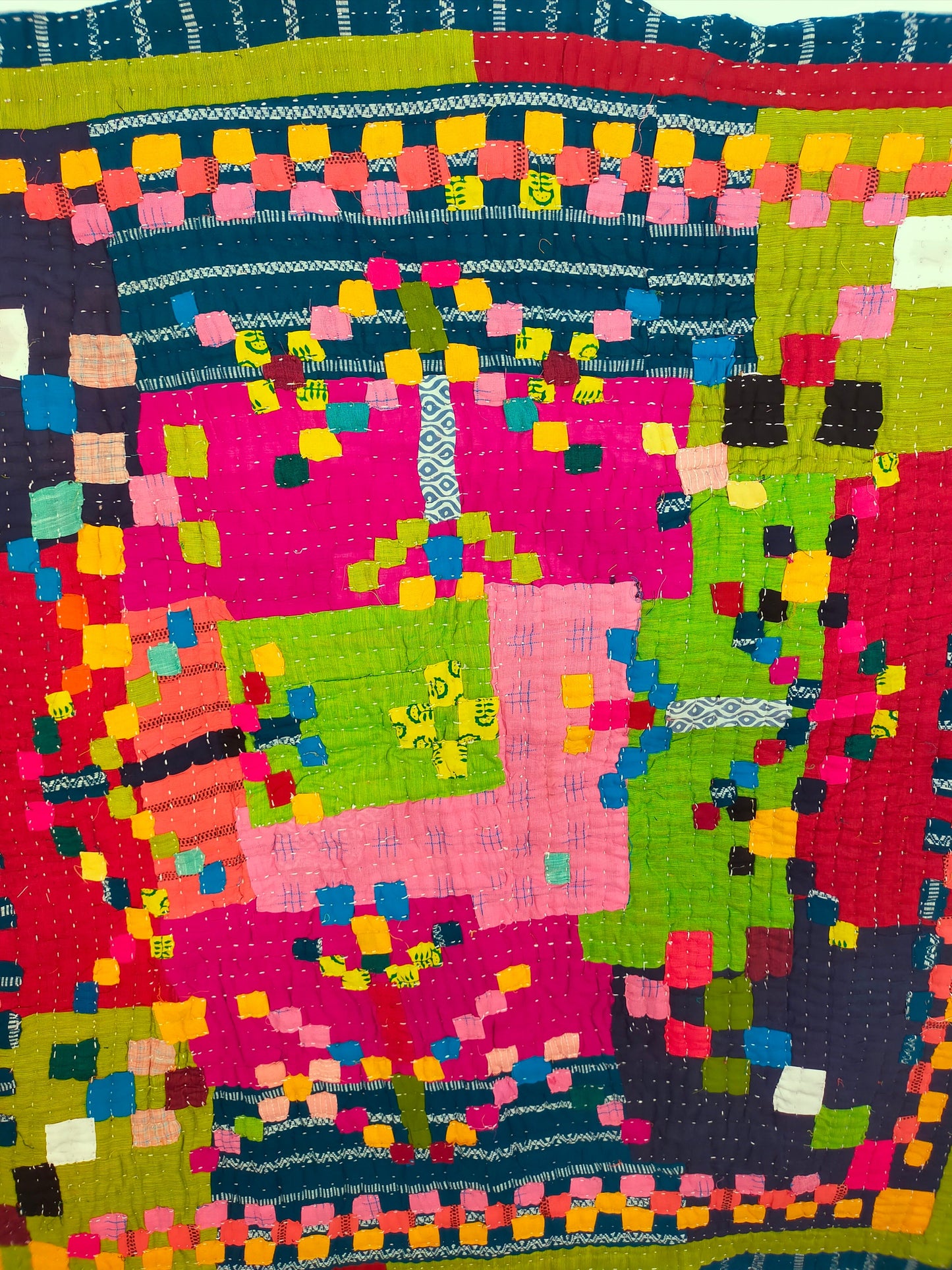 Siddi Kavand Patchwork Kantha Baby Quilt Or Wall Hanging Made With Recycled Cotton In India By Fairly Paid Rural Women