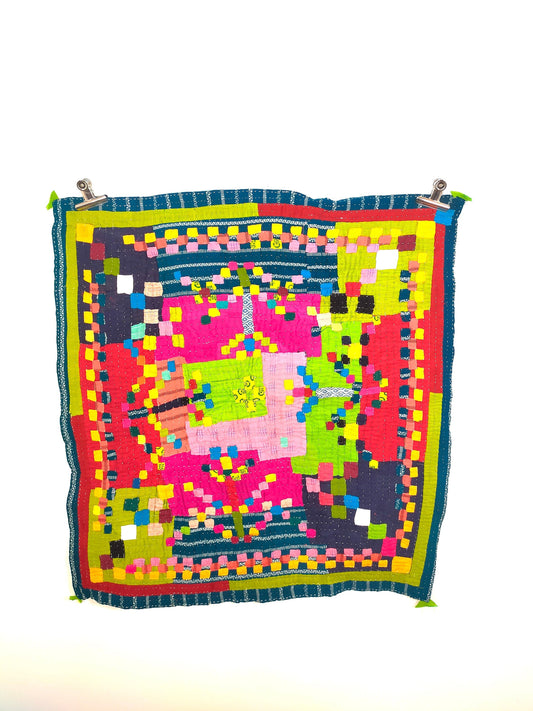 Siddi Kavand Patchwork Kantha Baby Quilt Or Wall Hanging Made With Recycled Cotton In India By Fairly Paid Rural Women