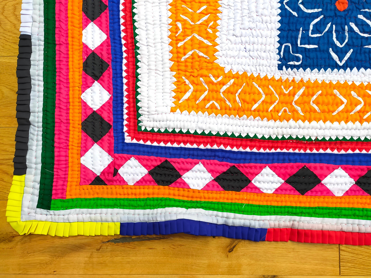 Hand-Stitched Patchwork Ralli Quilt From The Meghwal Tribe Of Kutch, Gujarat. Elephant Design