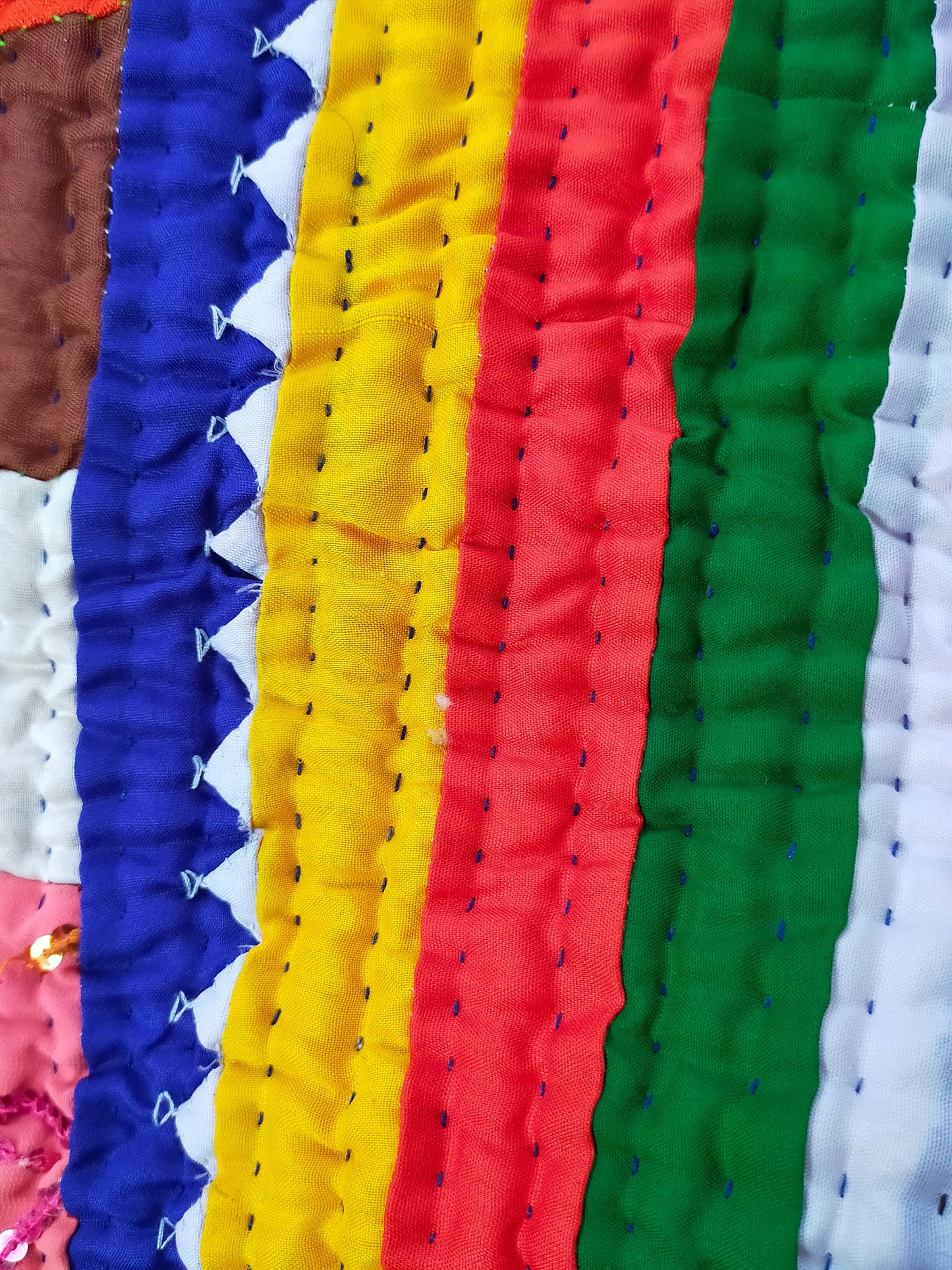 Hand-Stitched Patchwork Ralli Quilt From The Meghwal Tribe Of Kutch, Gujarat.