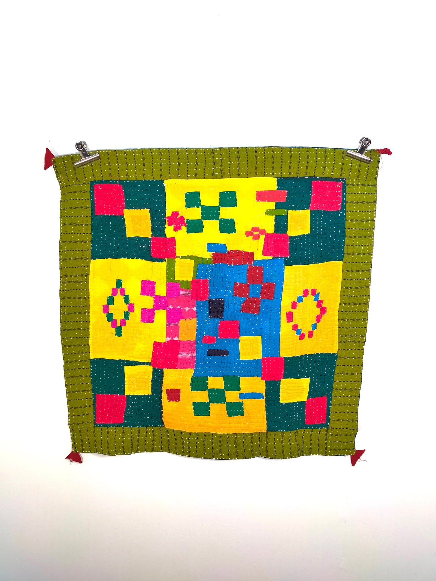 Siddi Kawandi - Quilted Kantha Baby Blanket Or Textile Art, Made With Recycled Cotton - Hand-Stitched By African Indian Women In India
