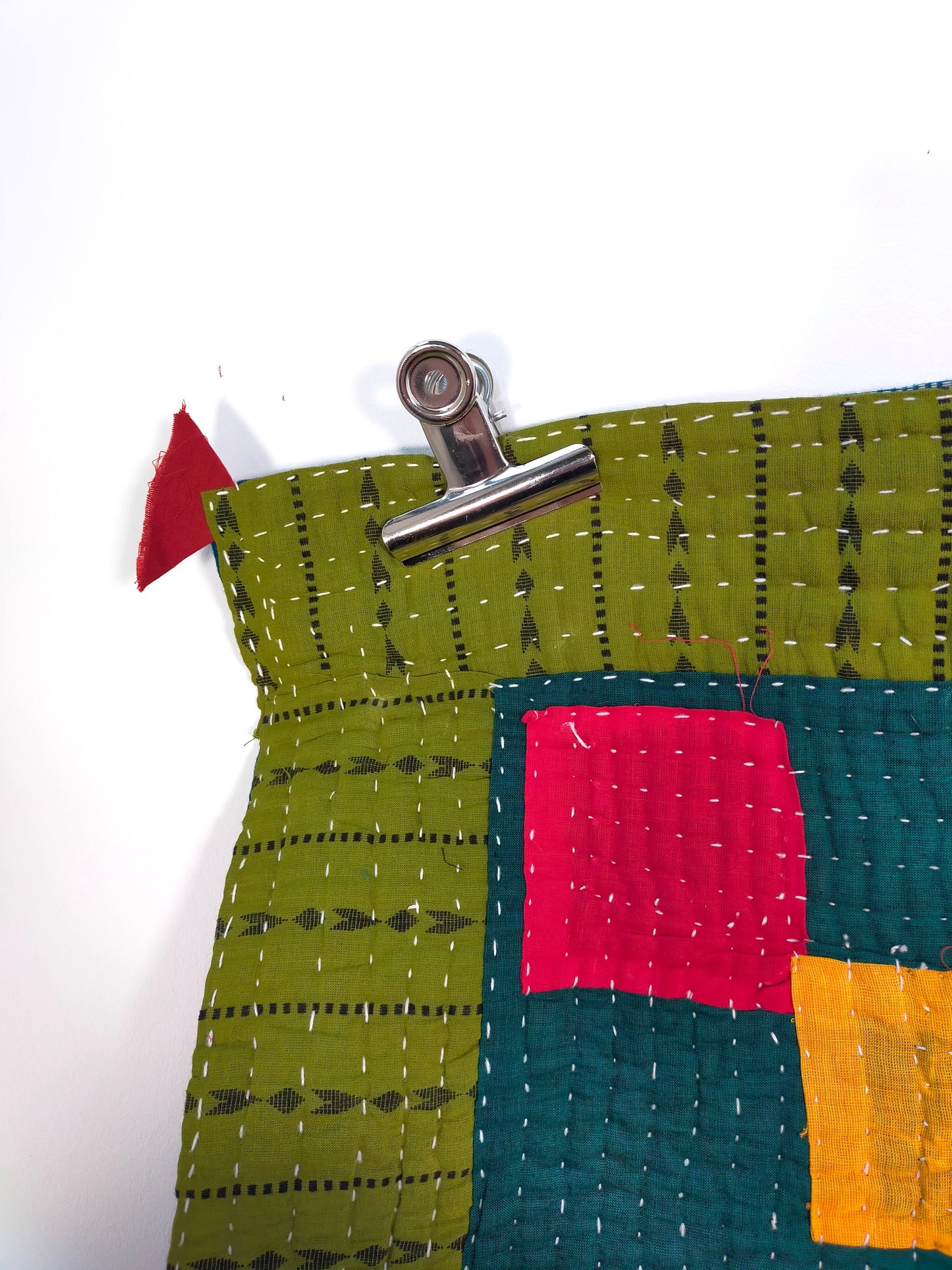 Siddi Kawandi - Quilted Kantha Baby Blanket Or Textile Art, Made With Recycled Cotton - Hand-Stitched By African Indian Women In India