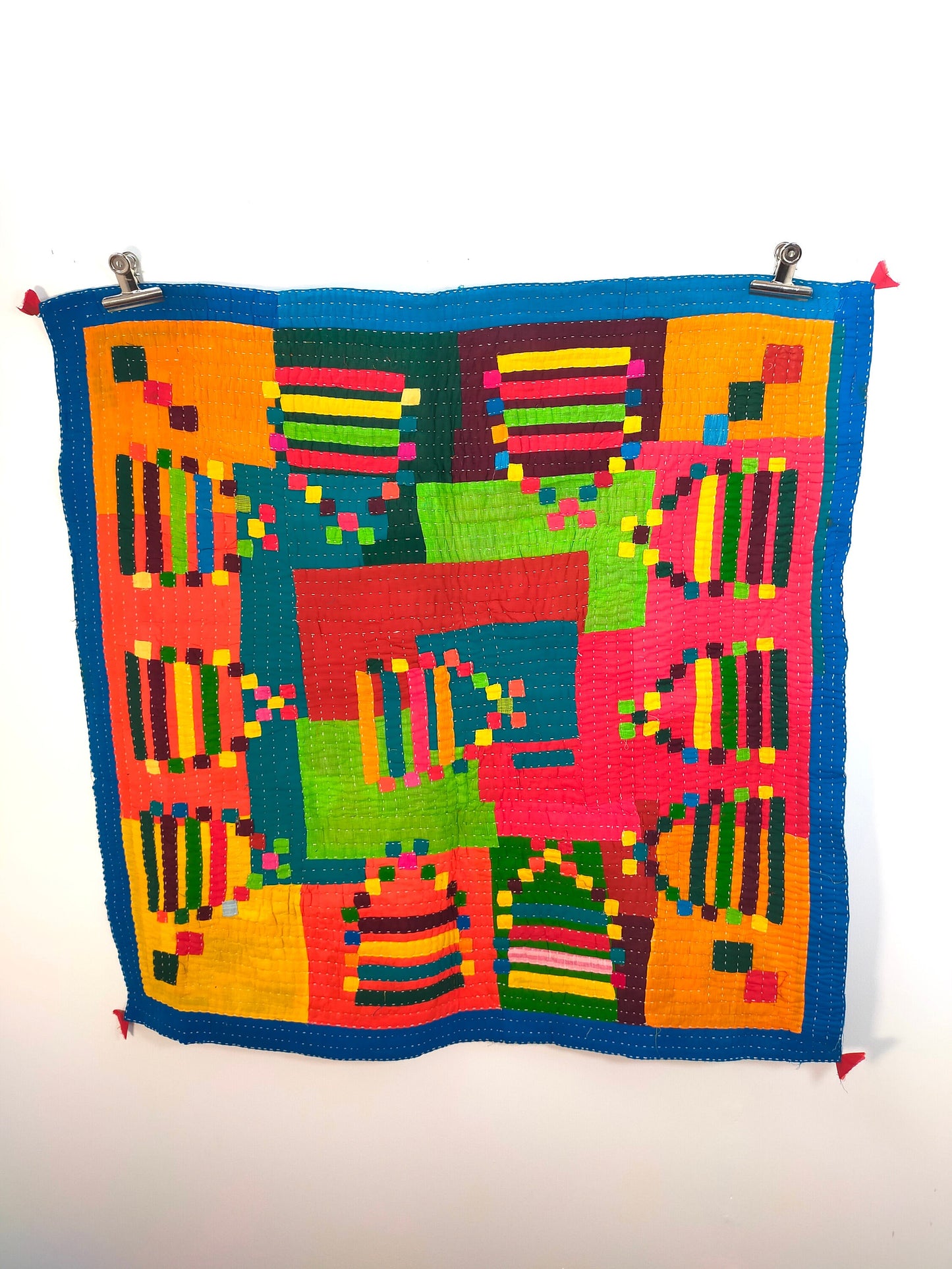 Siddi Kawandi - Patchwork Kantha Baby Blanket Or Wall Hanging, Made With Recycled Cotton - Hand-Stitched By African Indian Women In India