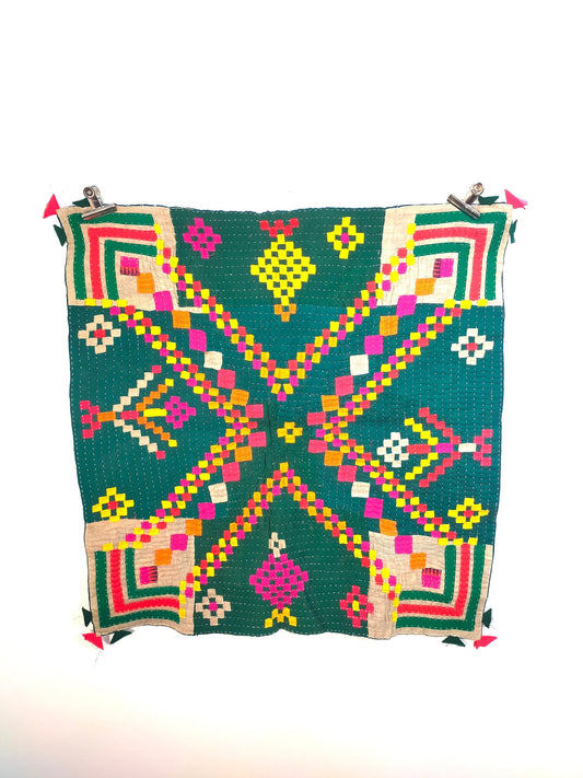 Siddi Kawandi - A Patchwork Kantha Baby Blanket Or Throw, Made With Recycled Cotton - Hand-Stitched By African Indian Women In India