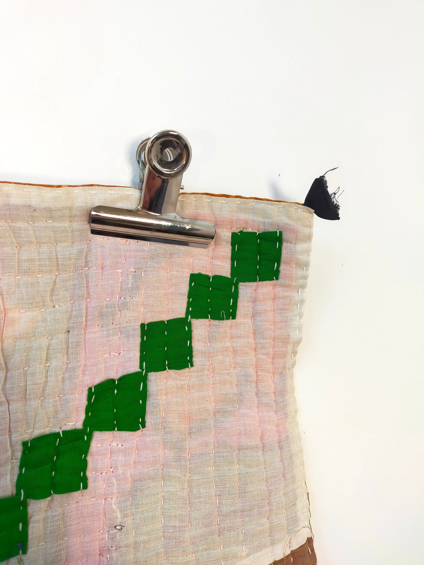 Hand-Stitched Siddi Kavand Patchwork Kantha Baby Quilt Or Wall Hanging Made With Recycled Cotton Offcuts In India