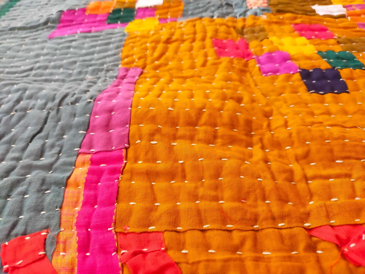 Siddi Kawandi - A Patchwork Quilt Made By An African Indian Tribal Group In Karnataka, India - Baby Blanket Or Wall Hanging