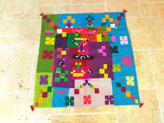 Siddi Kawandi, A Patchwork Quilt Or Kavand - Single Quilted Kantha Blanket From India