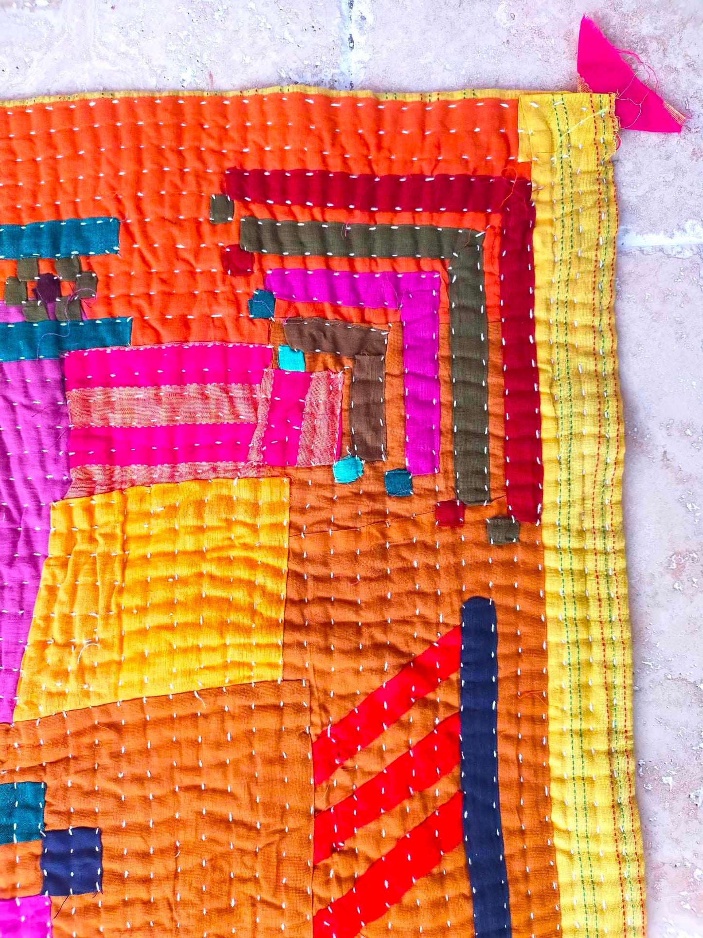 Siddi Kawandi - A Patchwork Quilt Made By An African Indian Tribal Group In Karnataka, India - Baby Blanket Or Wall Hanging