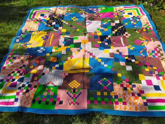 Siddi Tribal Patchwork Kantha Kawandi Kavand Quilted Blanket Made By African Indian Tribal Groups In India