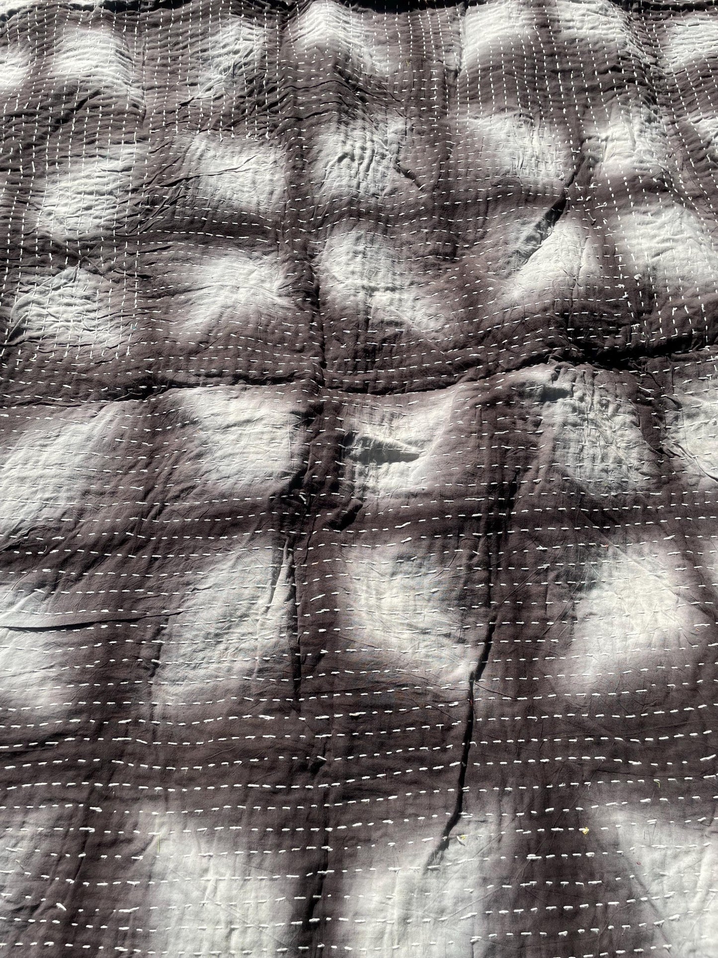 Siddi Kavand Tribal Patchwork Kantha Kawandi Quilted Blanket Made With Recycled Cotton In India